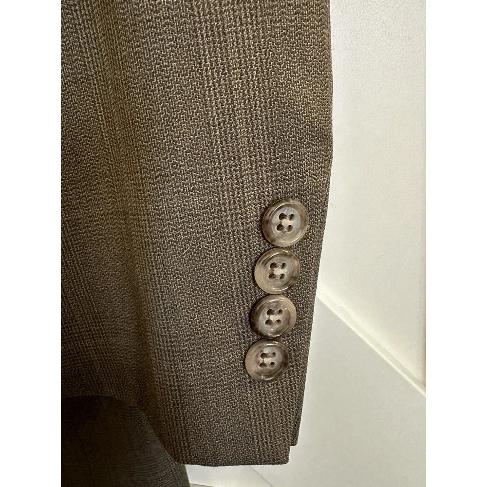EVAN PICONE International  Men's Brown Windowpane Wool Blazer‎ 40L